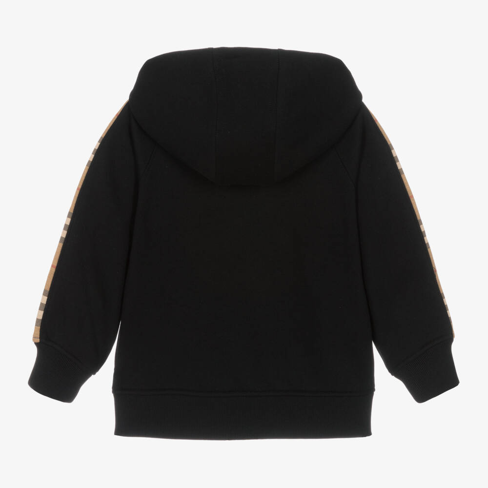 Burberry-Boys Cozy Black Hoodie Delight | Childrensalon Outlet