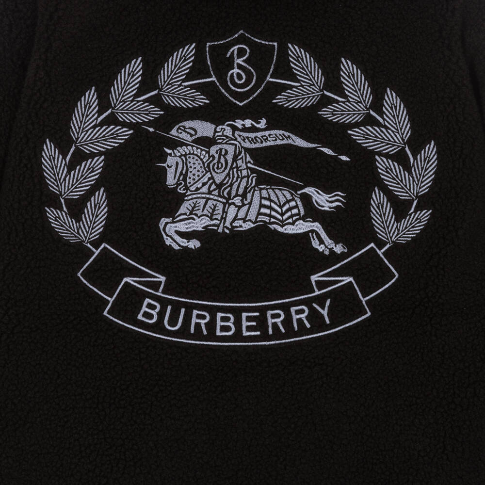 Burberry-Уютная черная дубленка для мальчиков | Childrensalon Outlet