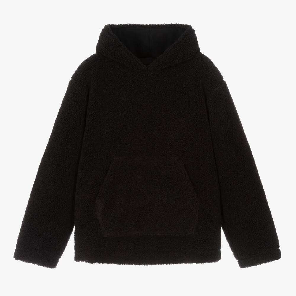 Burberry-جاكيت شيرلينغ أسود دافئ للأولاد | Childrensalon Outlet