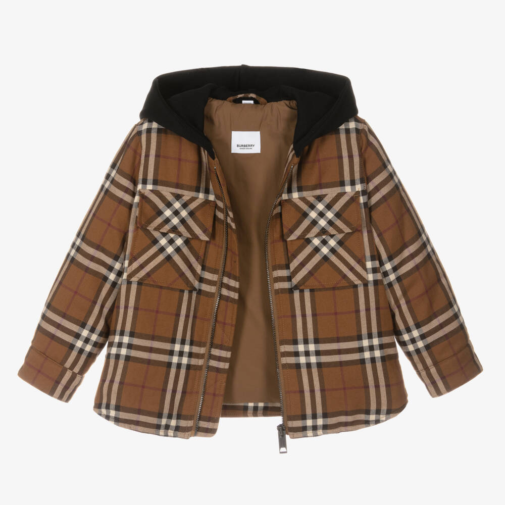 Burberry-Boys Cozy Plaid Twill Coat | Childrensalon Outlet