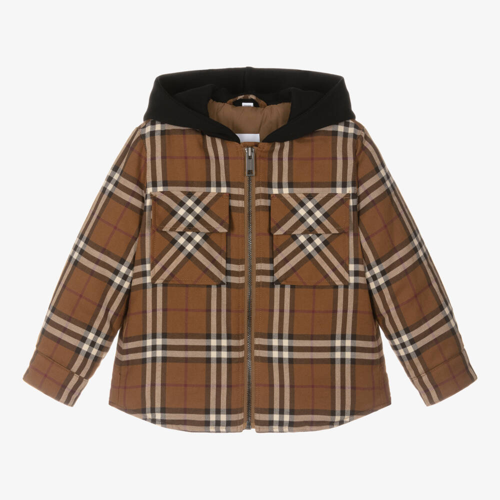 Burberry-Boys Cozy Plaid Twill Coat | Childrensalon Outlet