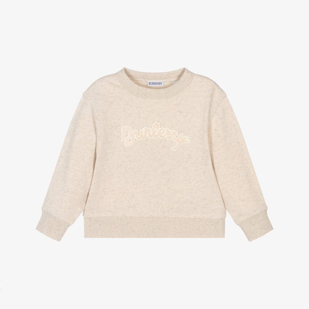 Burberry-قميص فتيان من القطن والكتان بلون كريمي | Childrensalon Outlet