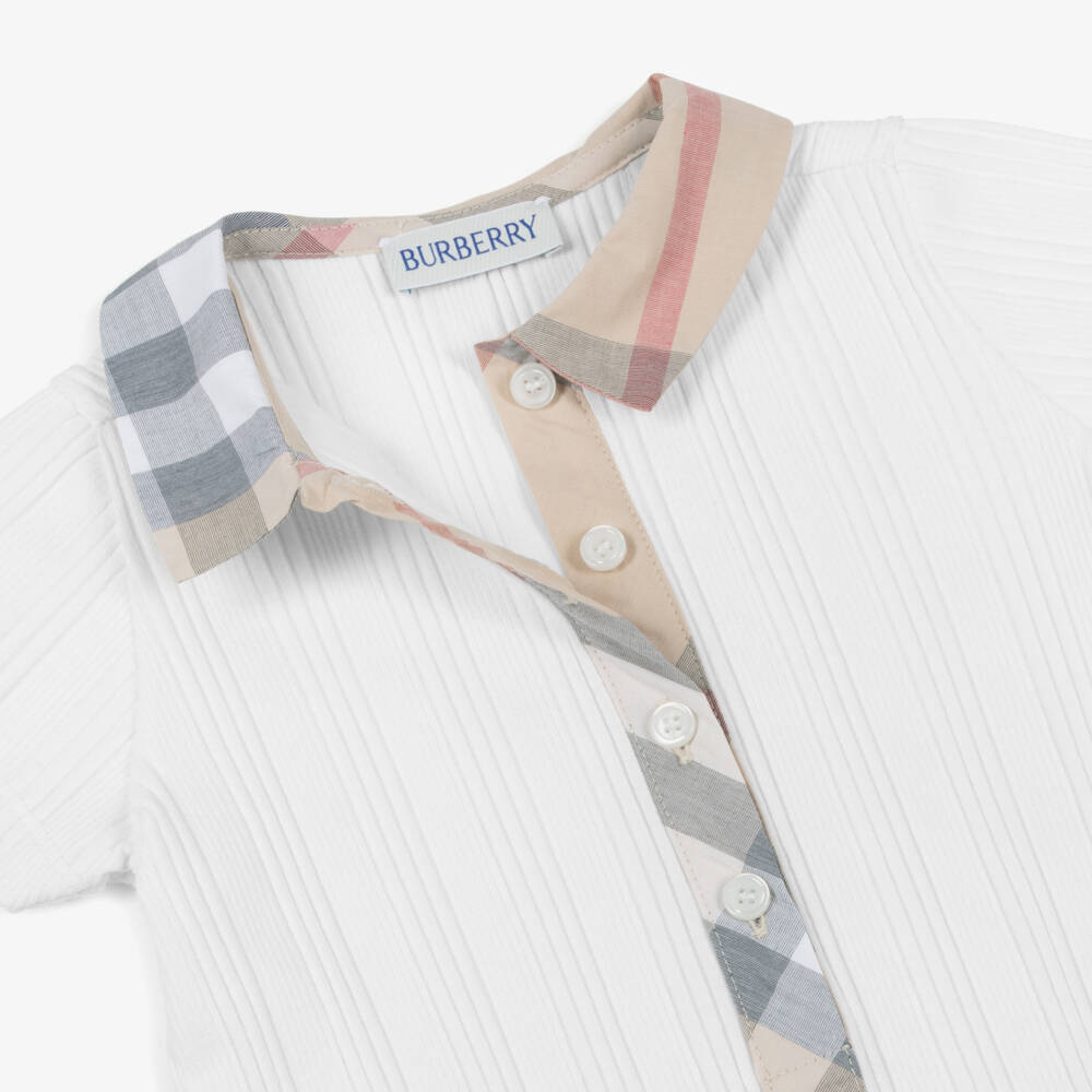 Burberry-Boys Cream Knit Summer Romper | Childrensalon Outlet