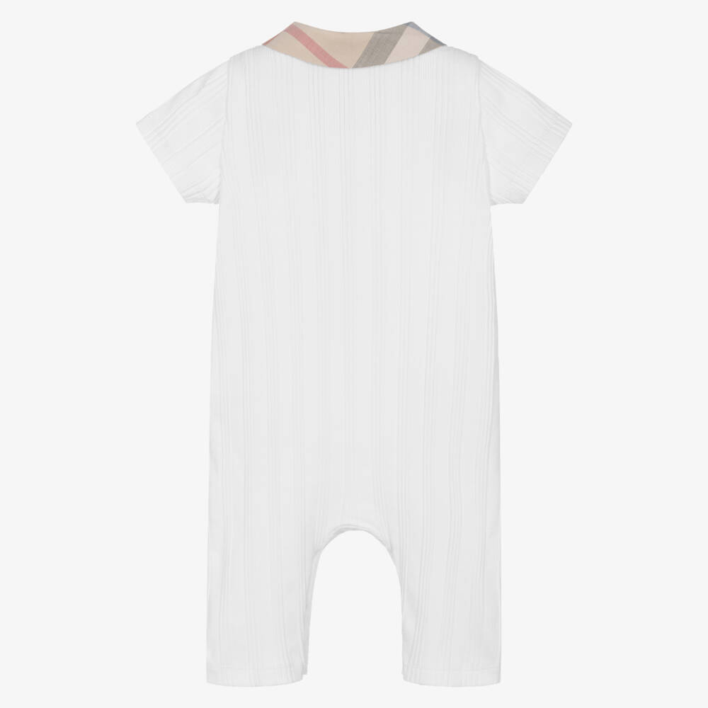 Burberry-Boys Cream Knit Summer Romper | Childrensalon Outlet