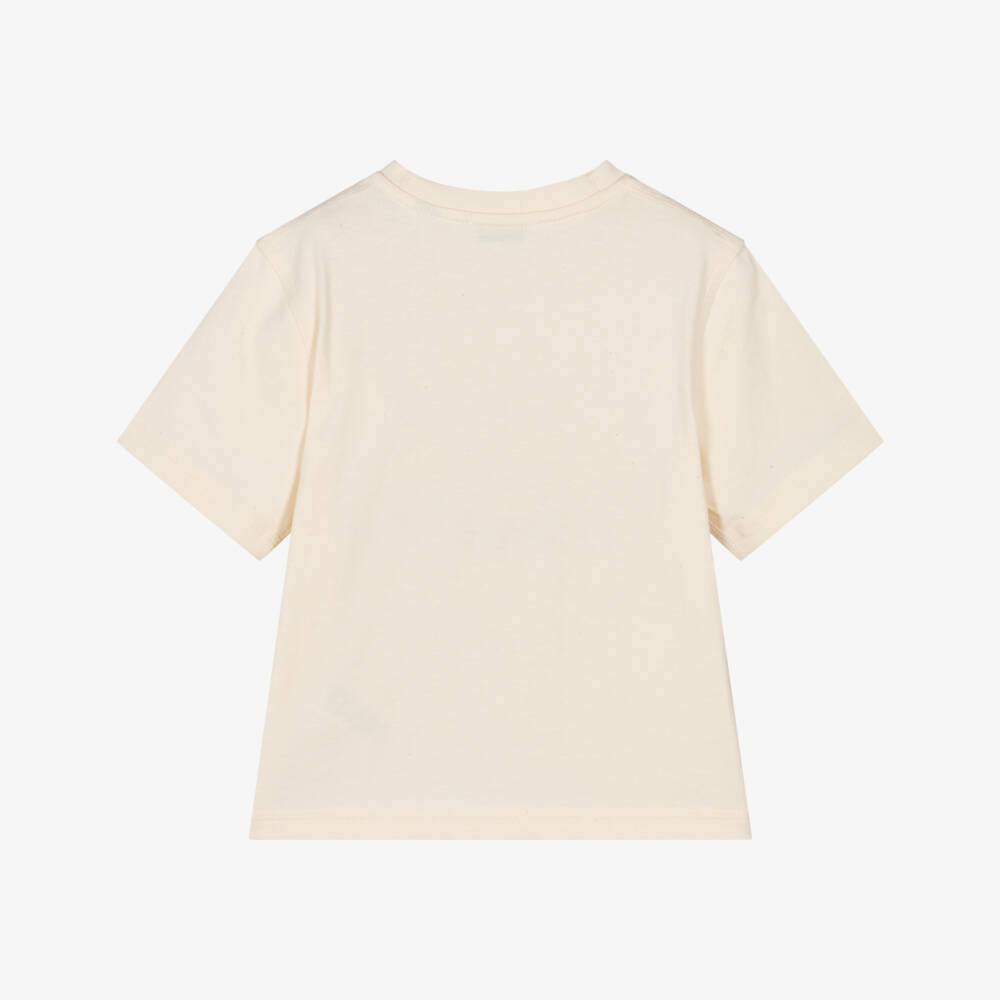 Burberry-Boys Cream Toweling Logo Tee | Childrensalon Outlet