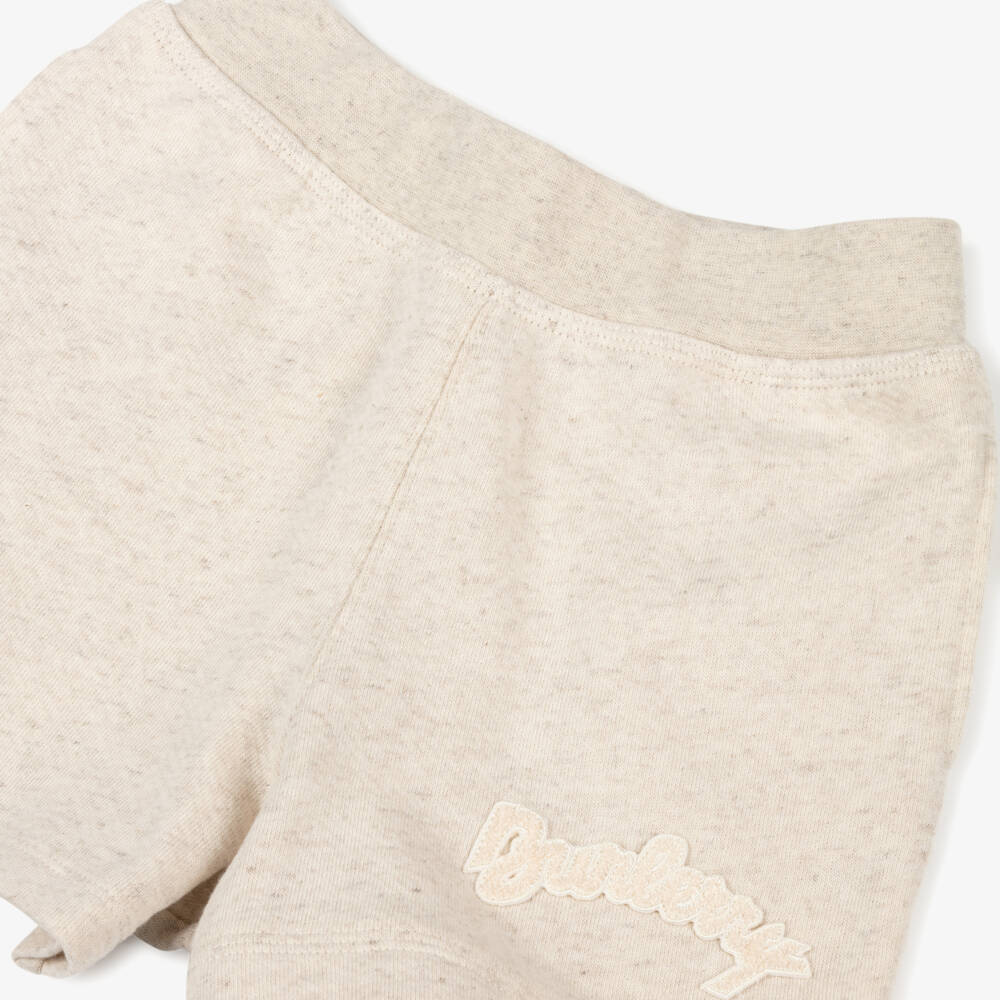 Burberry-Boys Cream Towelling Logo Shorts | Childrensalon Outlet