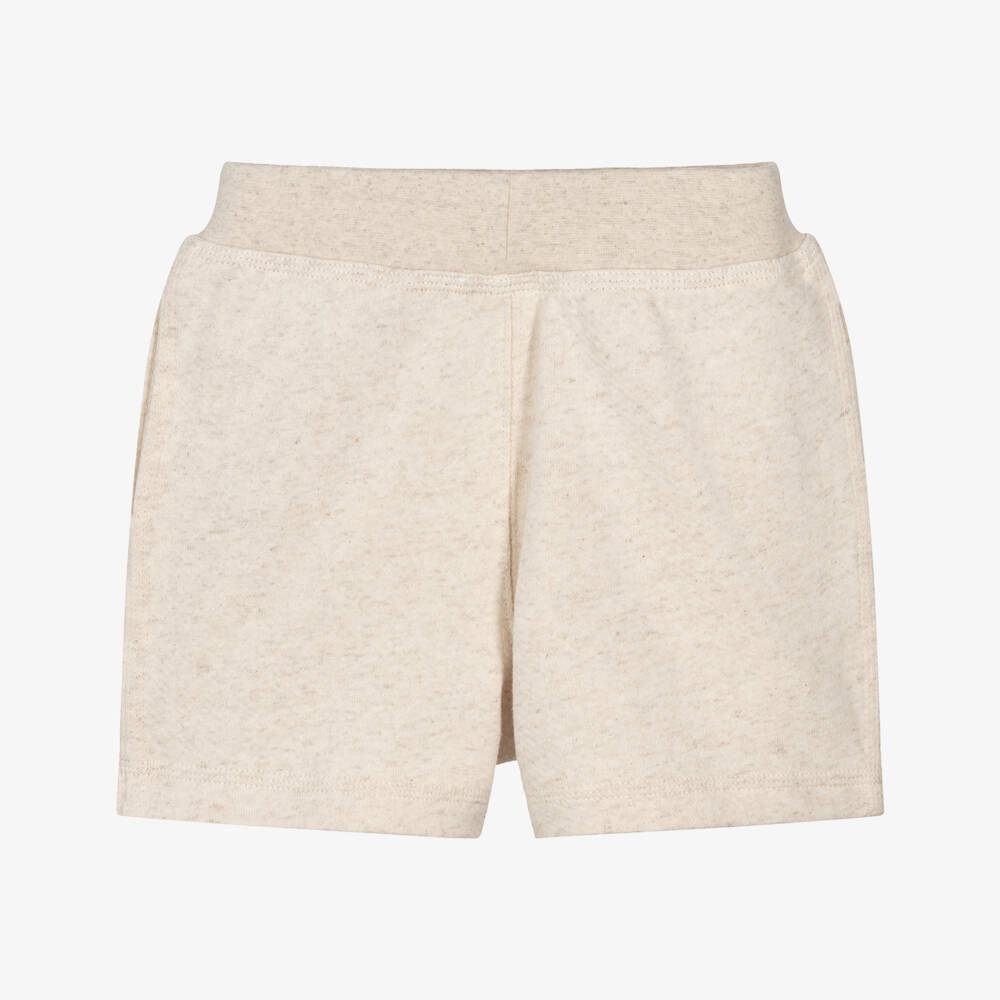 Burberry-Boys Cream Towelling Logo Shorts | Childrensalon Outlet