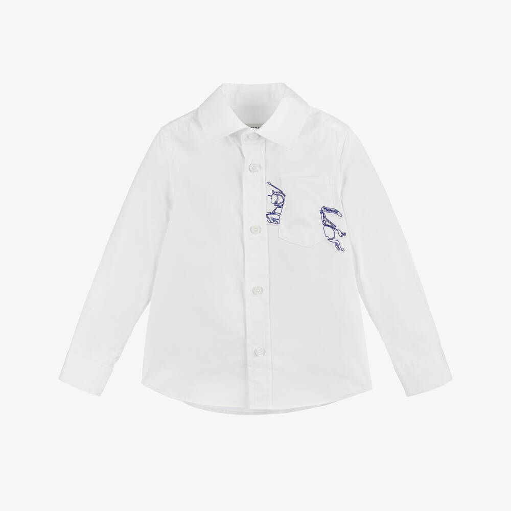 Burberry-Белый хлопковый топ для мальчиков | Childrensalon Outlet