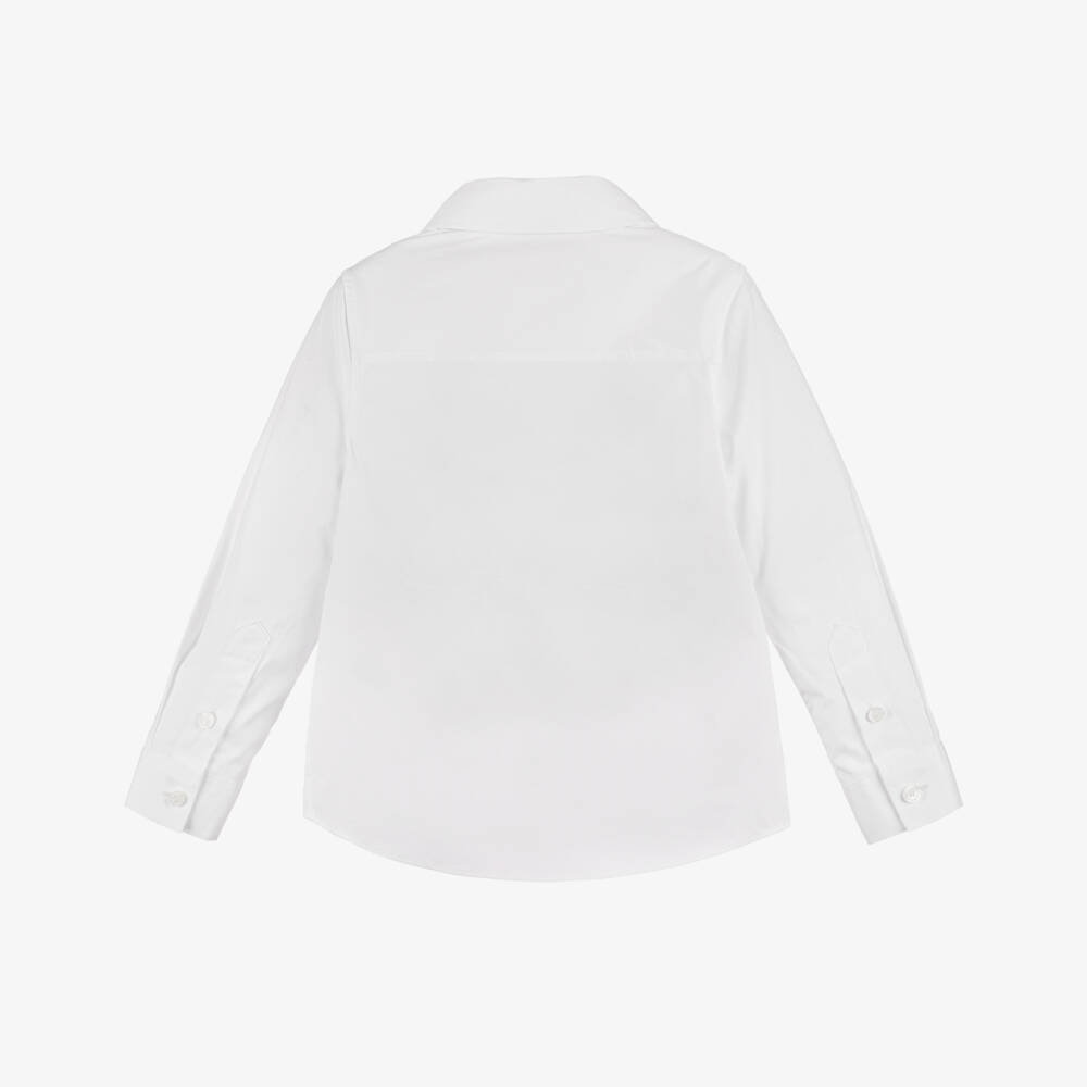 Burberry-Boys Crisp White Cotton Top | Childrensalon Outlet