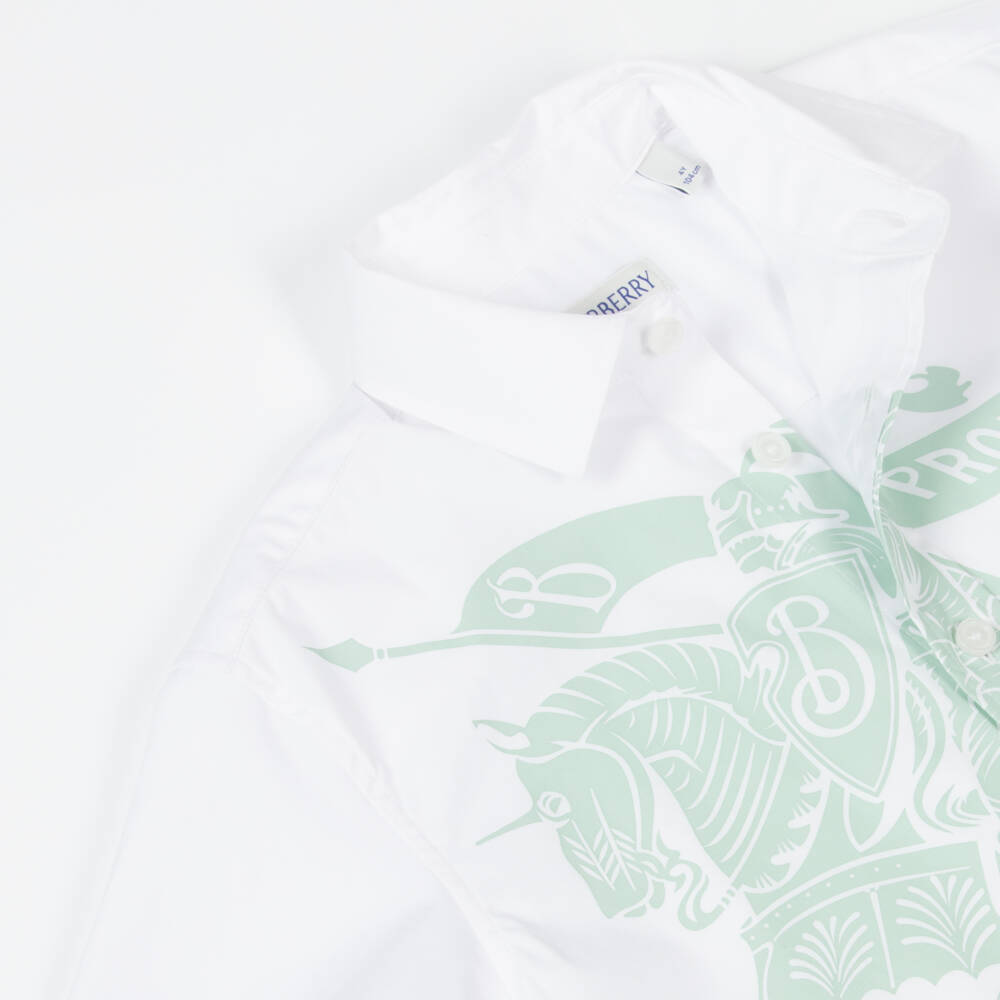 Burberry-Boys Crisp White Logo Shirt | Childrensalon Outlet
