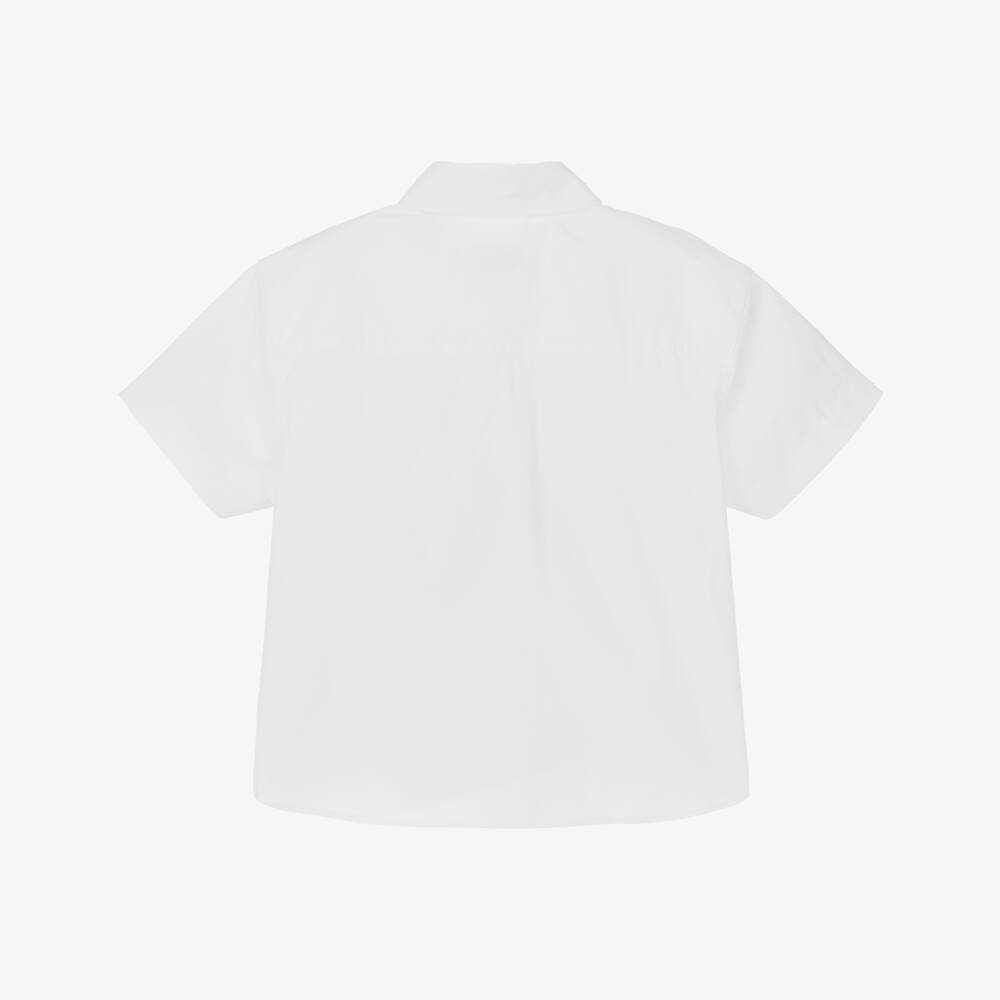 Burberry-Boys Crisp White Logo Shirt | Childrensalon Outlet
