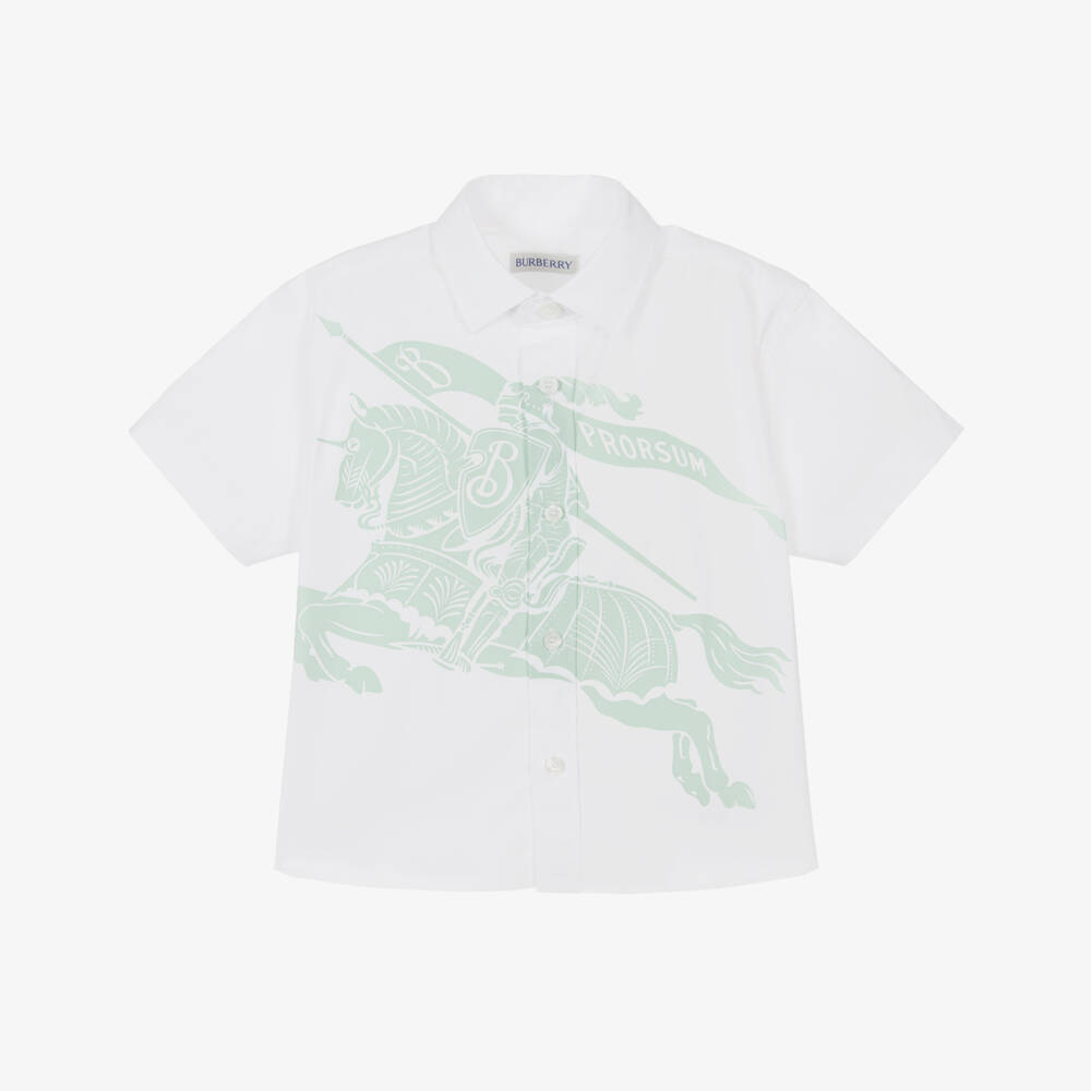 Burberry-Boys Crisp White Logo Shirt | Childrensalon Outlet