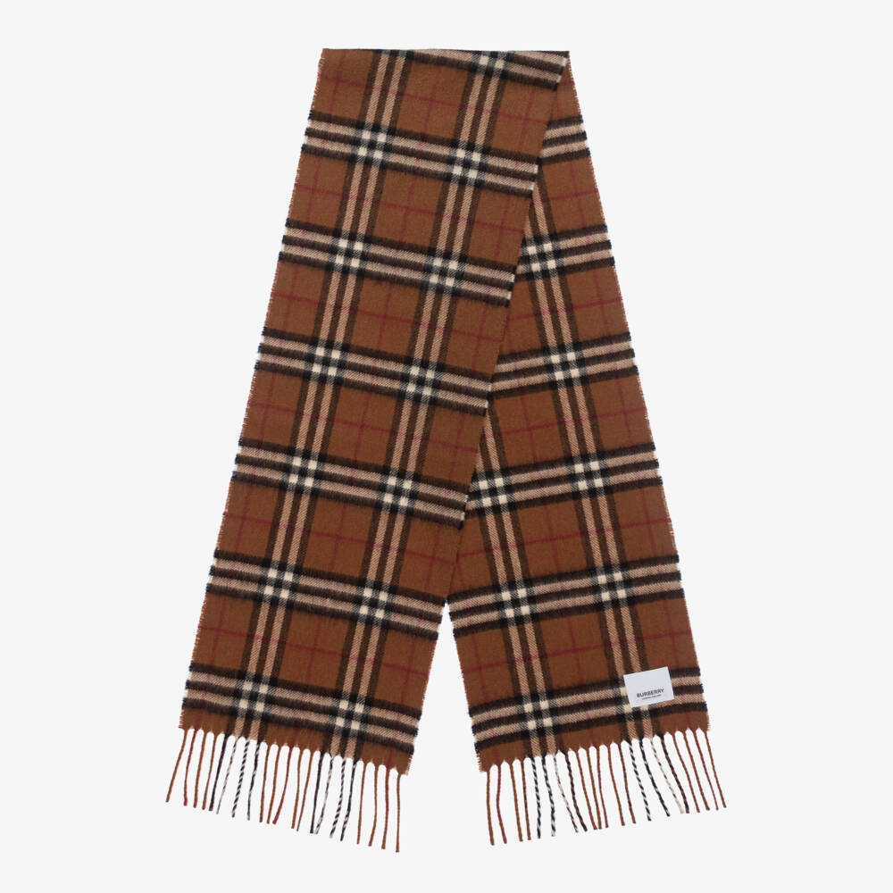 Burberry-Boys Dark Birch Cashmere Wrap | Childrensalon Outlet