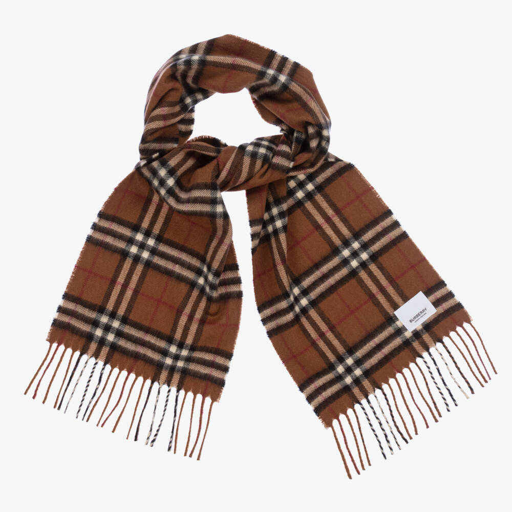 Burberry-Boys Dark Birch Cashmere Wrap | Childrensalon Outlet
