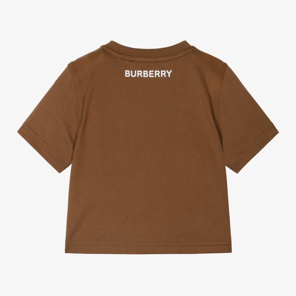 Burberry-Boys Dark Birch Cotton Tee | Childrensalon Outlet