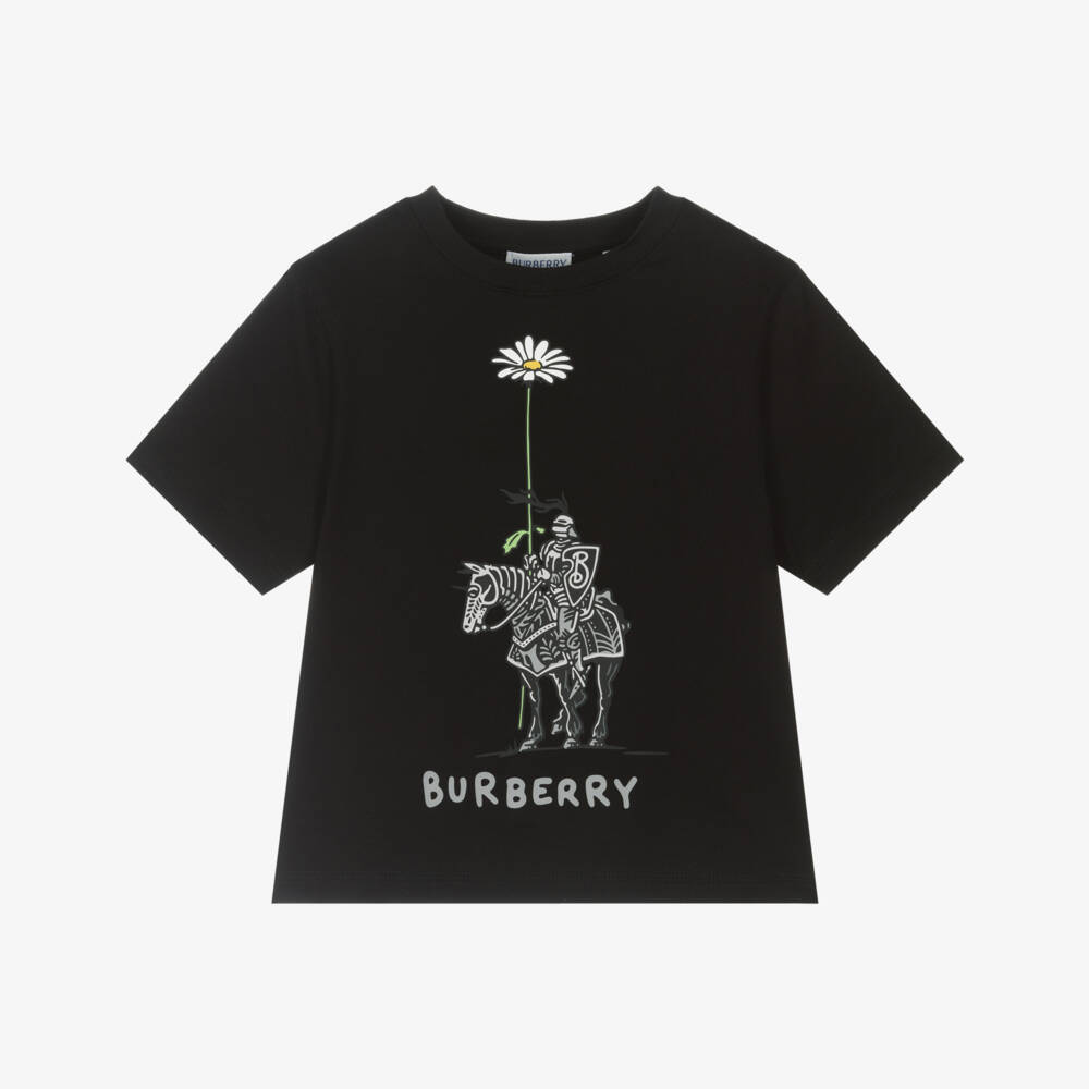 Burberry-Boys Ebony Organic Cotton Tee | Childrensalon Outlet