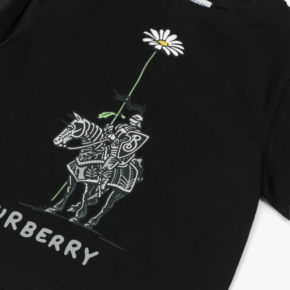 Burberry-Boys Ebony Organic Cotton Tee | Childrensalon Outlet