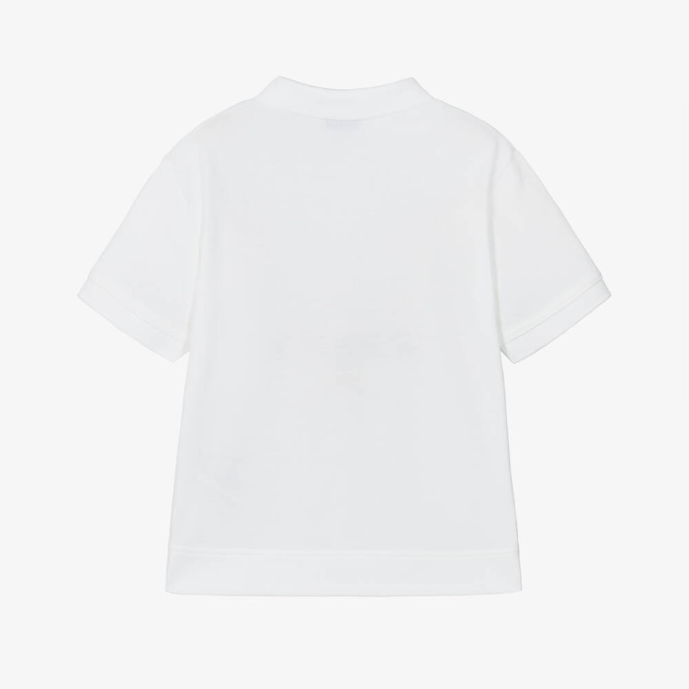 Burberry-Элегантная белая рубашка поло для мальчиков | Childrensalon Outlet