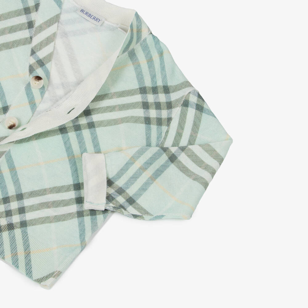 Burberry-Boys Green Plaid Knit Sweater | Childrensalon Outlet