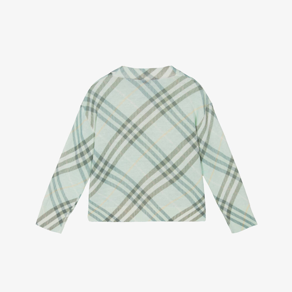 Burberry-Boys Green Plaid Knit Sweater | Childrensalon Outlet