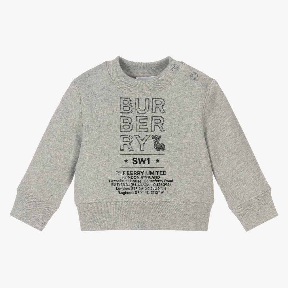 Burberry-Boys Grey Montage Sweater | Childrensalon Outlet