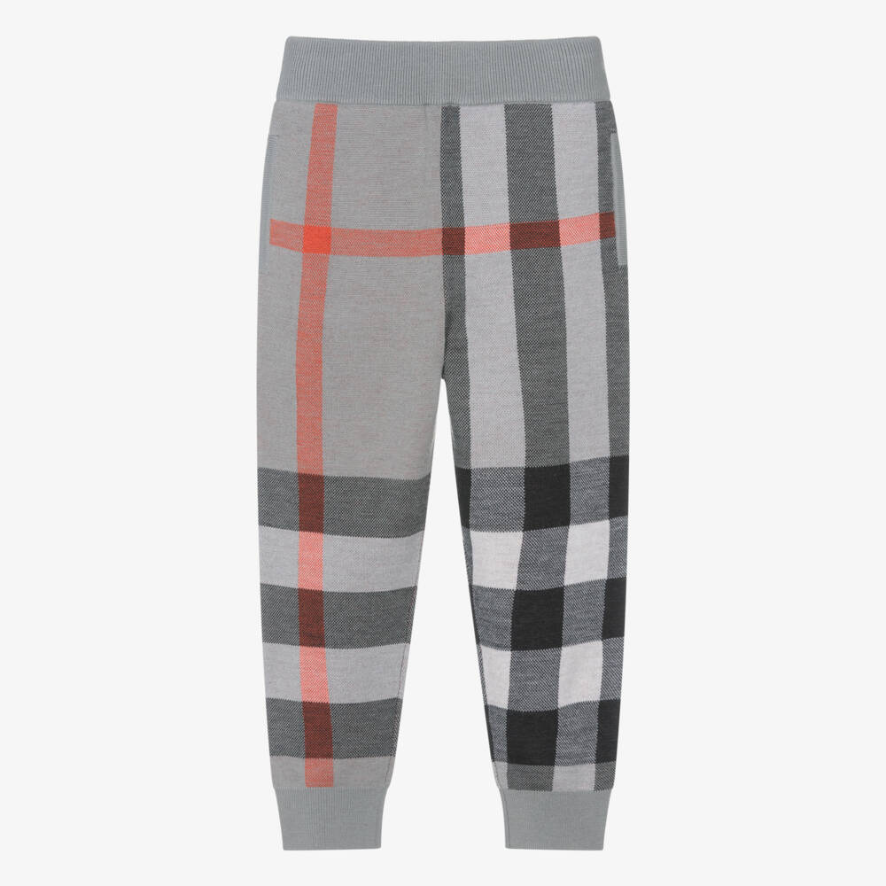 Burberry-Шерстяные клетчатые брюки серого цвета для мальчиков | Childrensalon Outlet