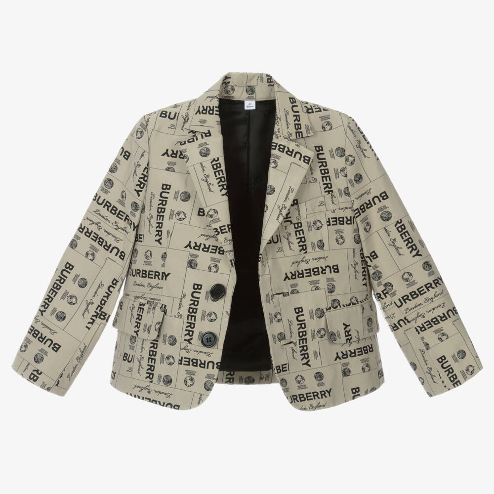 Burberry-Boys Heritage Beige Twill Jacket | Childrensalon Outlet