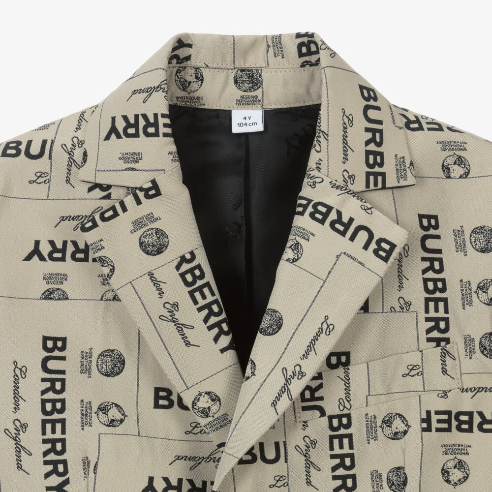 Burberry-Boys Heritage Beige Twill Jacket | Childrensalon Outlet