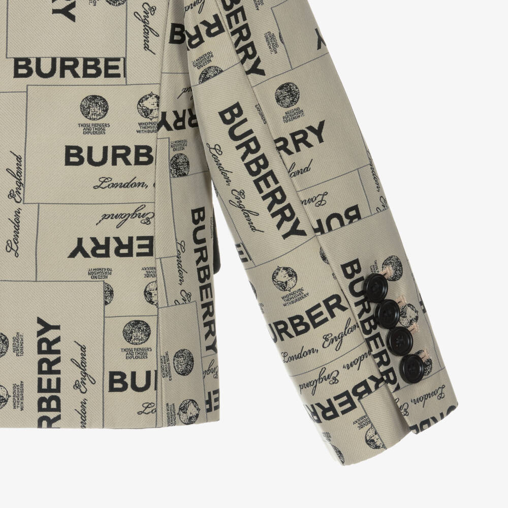 Burberry-Boys Heritage Beige Twill Jacket | Childrensalon Outlet