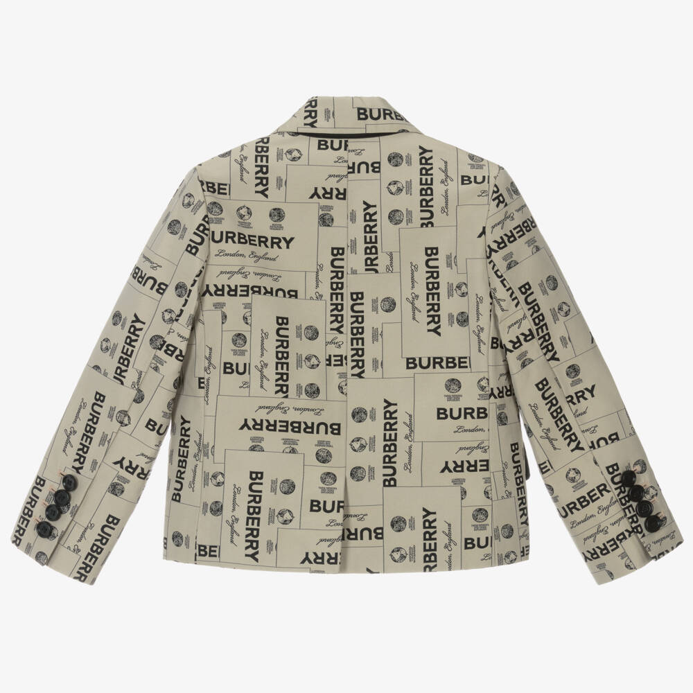 Burberry-Boys Heritage Beige Twill Jacket | Childrensalon Outlet
