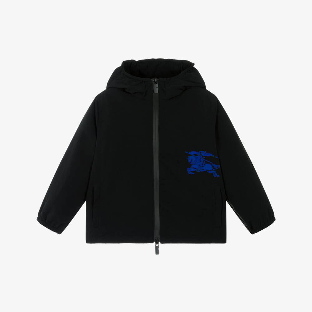 Burberry-Boys Hooded Black Nylon Coat | Childrensalon Outlet