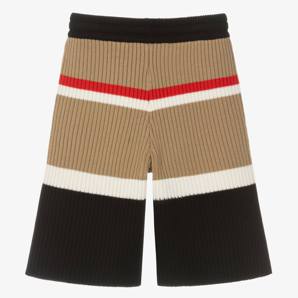 Burberry-شورت صوفي بيج أيقوني للأولاد | Childrensalon Outlet