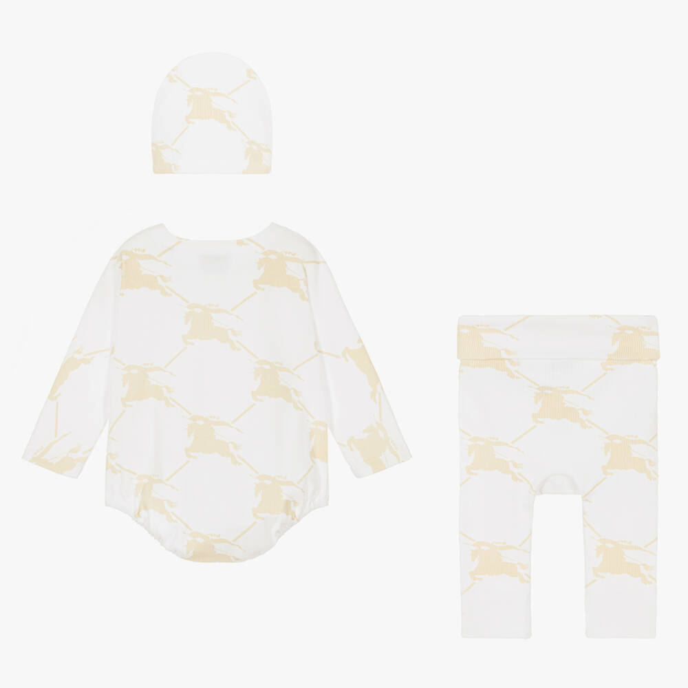 Burberry-طقم ملابس أطفال من القطن العاجي للأولاد | Childrensalon Outlet