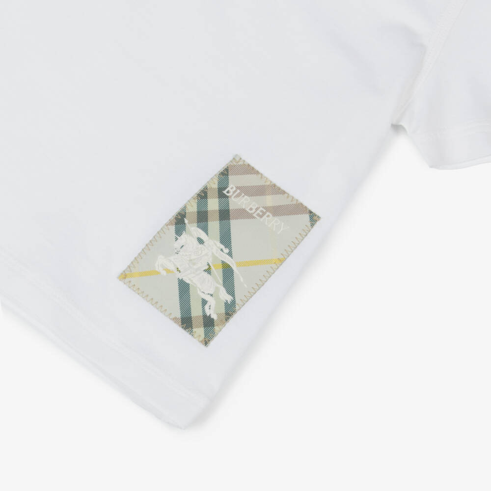 Burberry-Boys Ivory Cotton Cedar Tee | Childrensalon Outlet