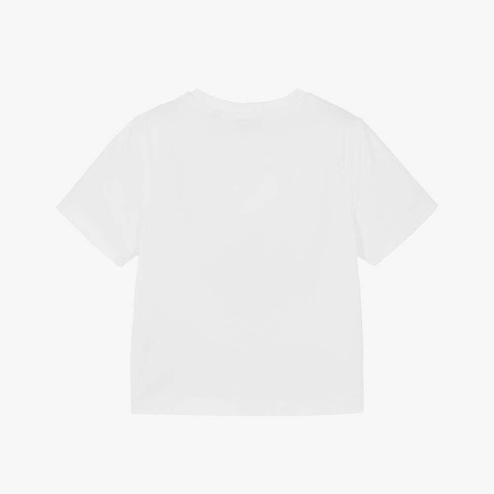 Burberry-Boys Ivory Cotton Cedar Tee | Childrensalon Outlet