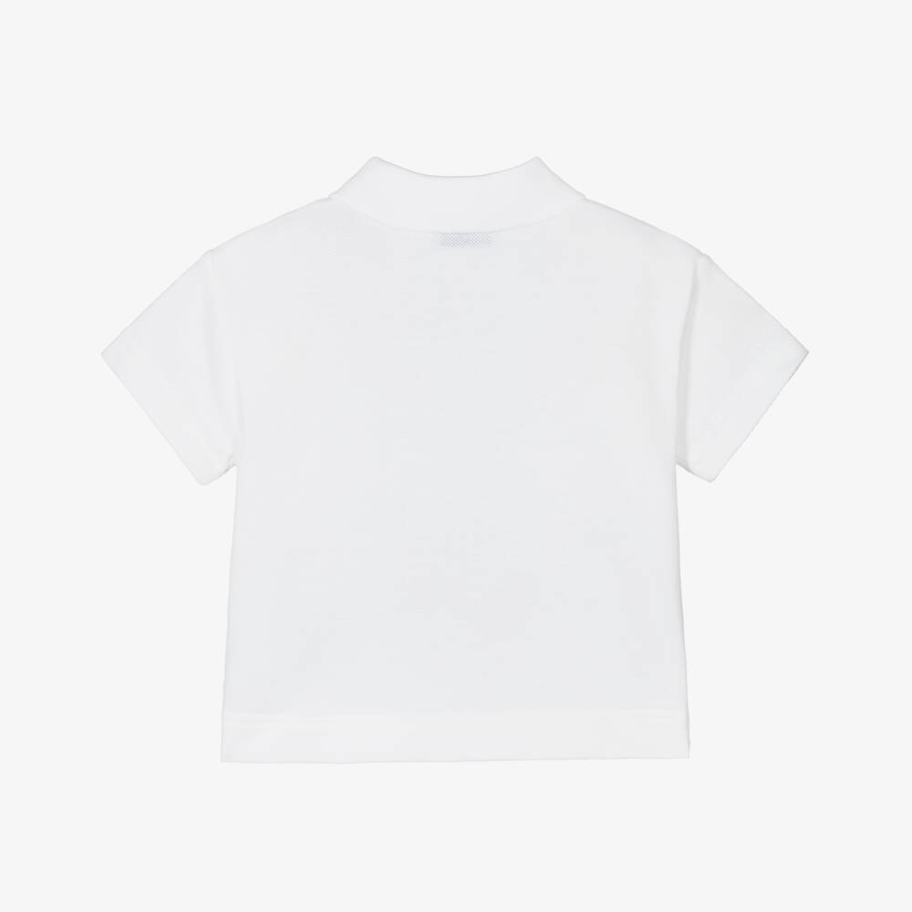 Burberry-Boys Ivory Cotton Polo Top | Childrensalon Outlet