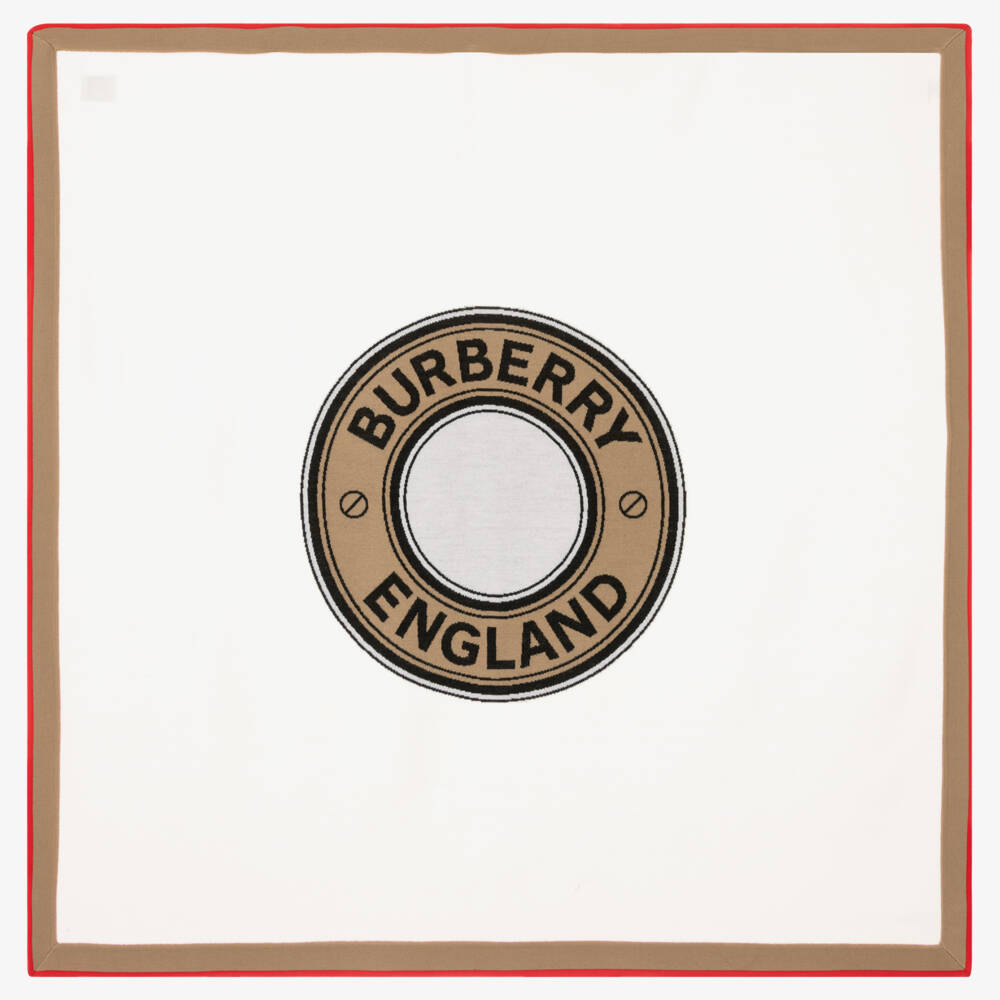 Burberry-Boys Ivory Knit Wool Blanket | Childrensalon Outlet