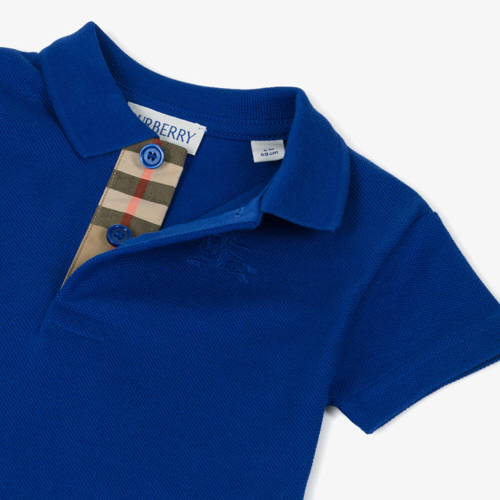 Burberry-Boys Knight Blue Cotton Top | Childrensalon Outlet