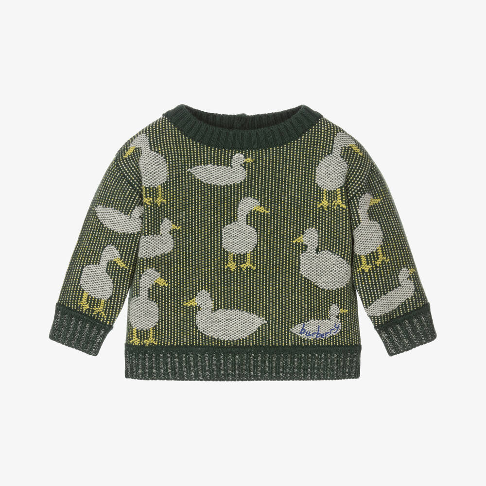 Burberry-Boys Knitted Green Duck Jumper | Childrensalon Outlet