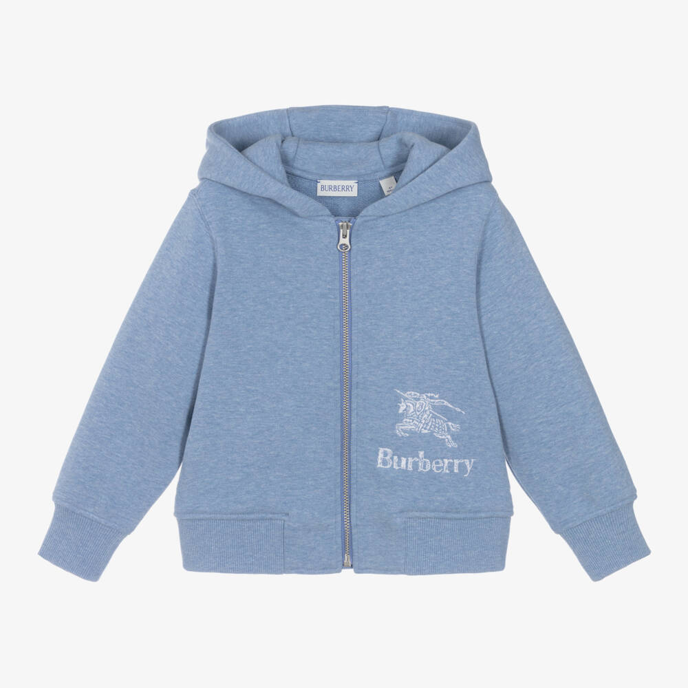 Burberry-هودي قطني أزرق فاتح للأولاد | Childrensalon Outlet