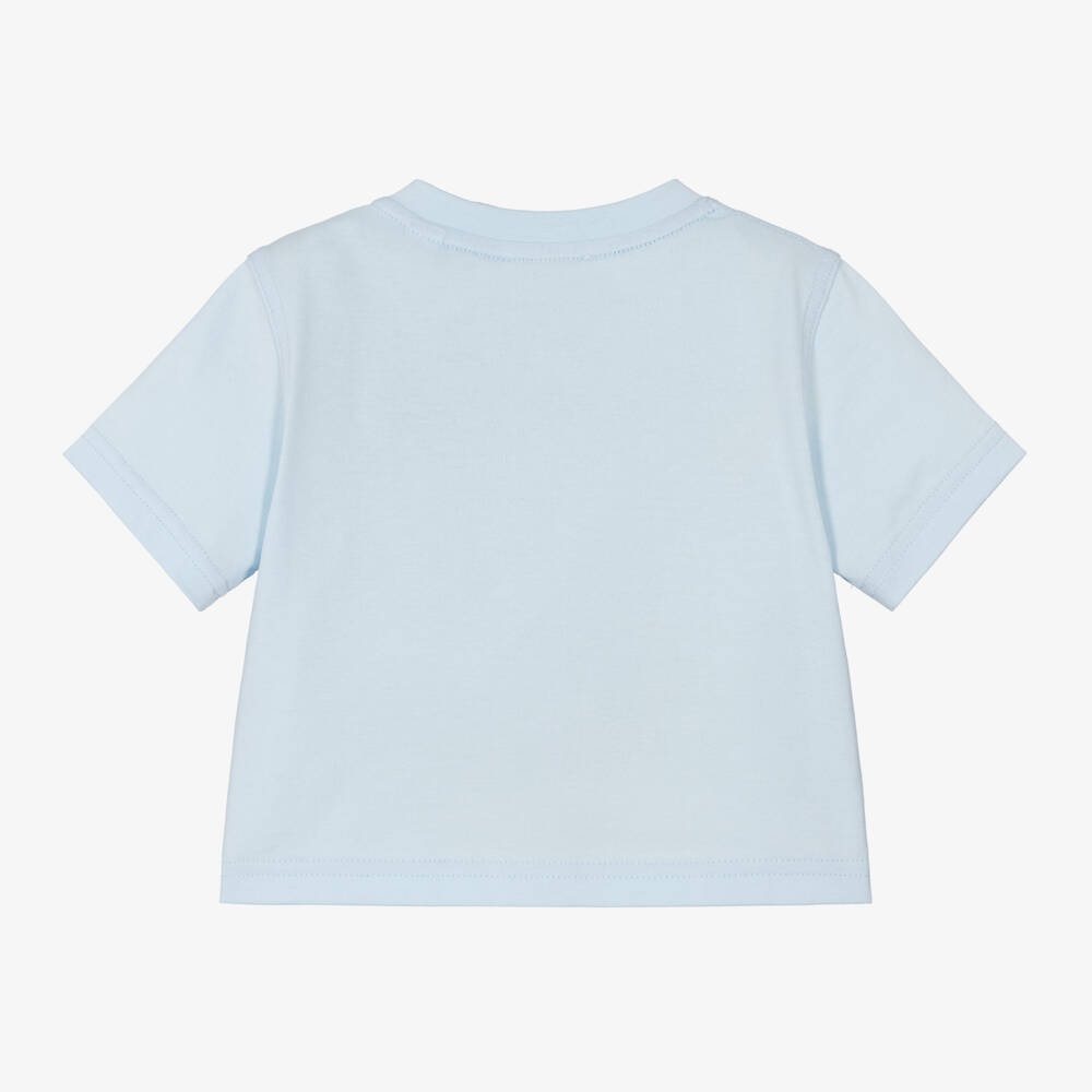 Burberry-Boys Light Blue Logo Cotton Tee | Childrensalon Outlet