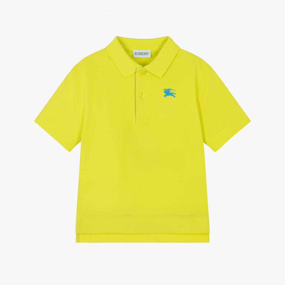 Burberry-Boys Lime Green Cotton Piqué Polo Shirt | Childrensalon Outlet