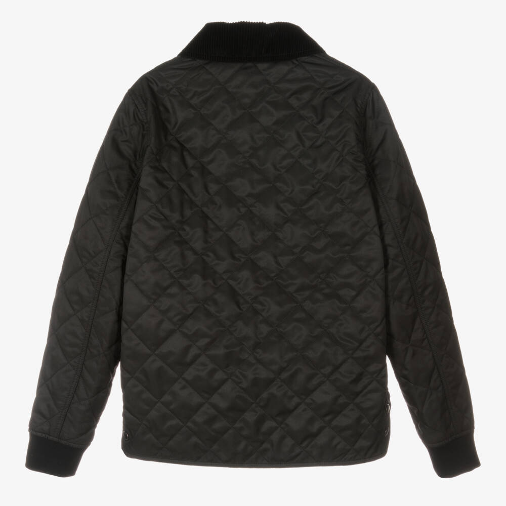 Burberry-Boys Luxe Ebony Quilted Coat | Childrensalon Outlet