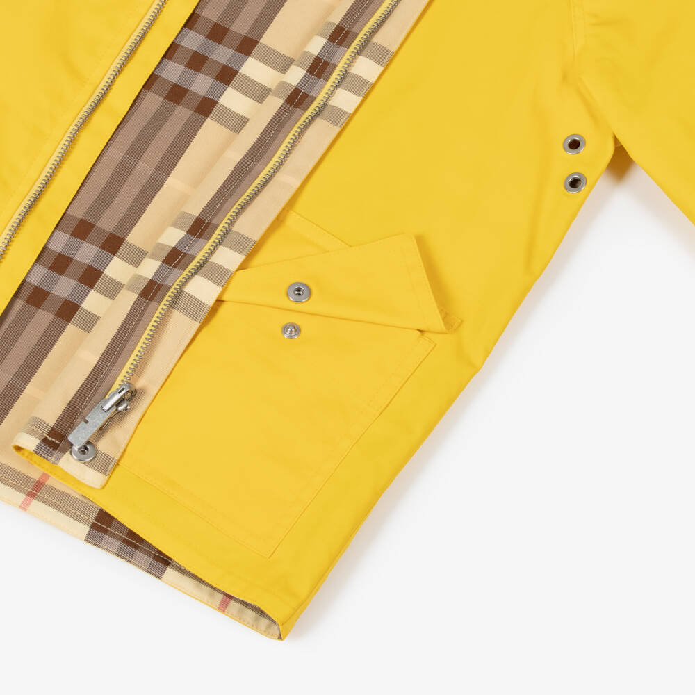 Burberry-Boys Marigold Dual-Sided Check Coat | Childrensalon Outlet