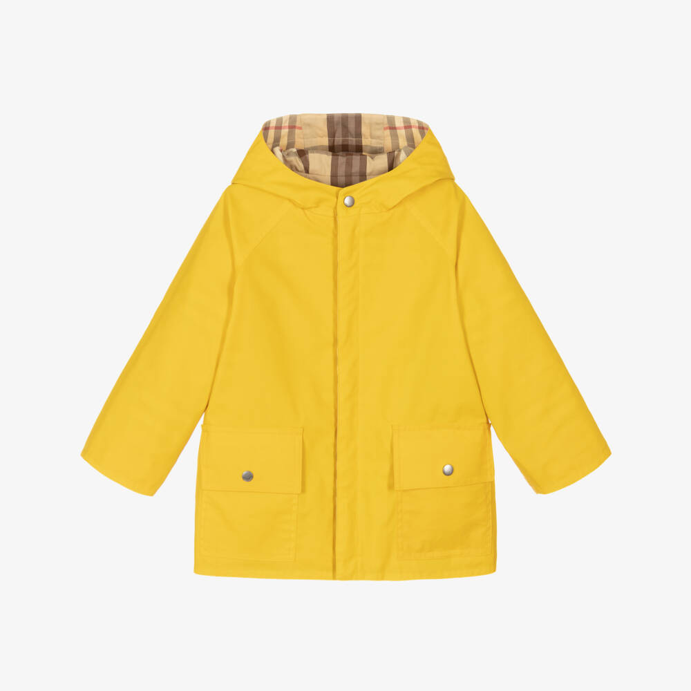 Burberry-Boys Marigold Dual-Sided Check Coat | Childrensalon Outlet