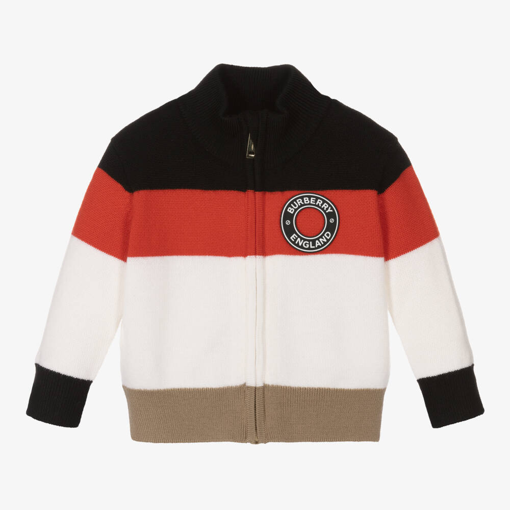 Burberry-Boys Merino Wool Zip Jumper | Childrensalon Outlet