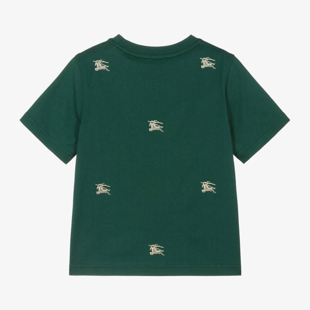 Burberry-تيشيرت قطن جيرسي لون اخضر للأولاد | Childrensalon Outlet