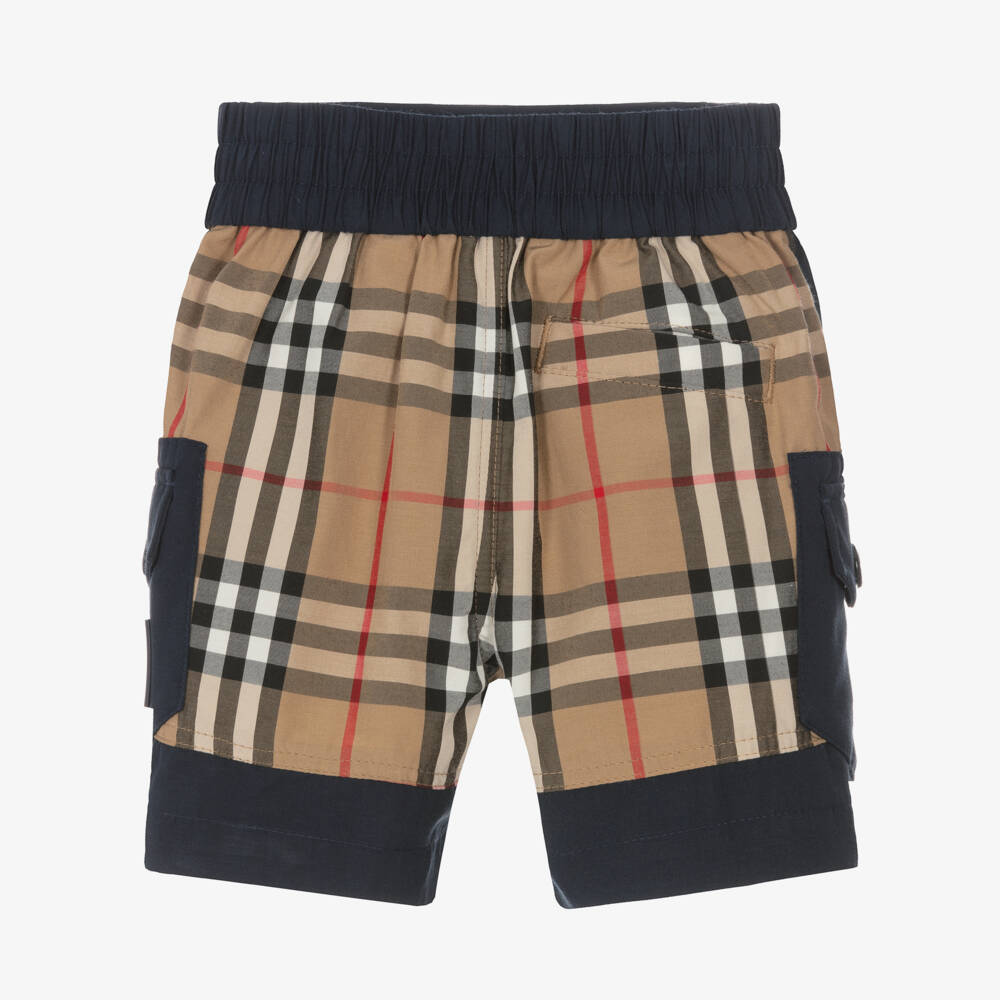 Burberry-Boys Navy Cargo Shorts | Childrensalon Outlet