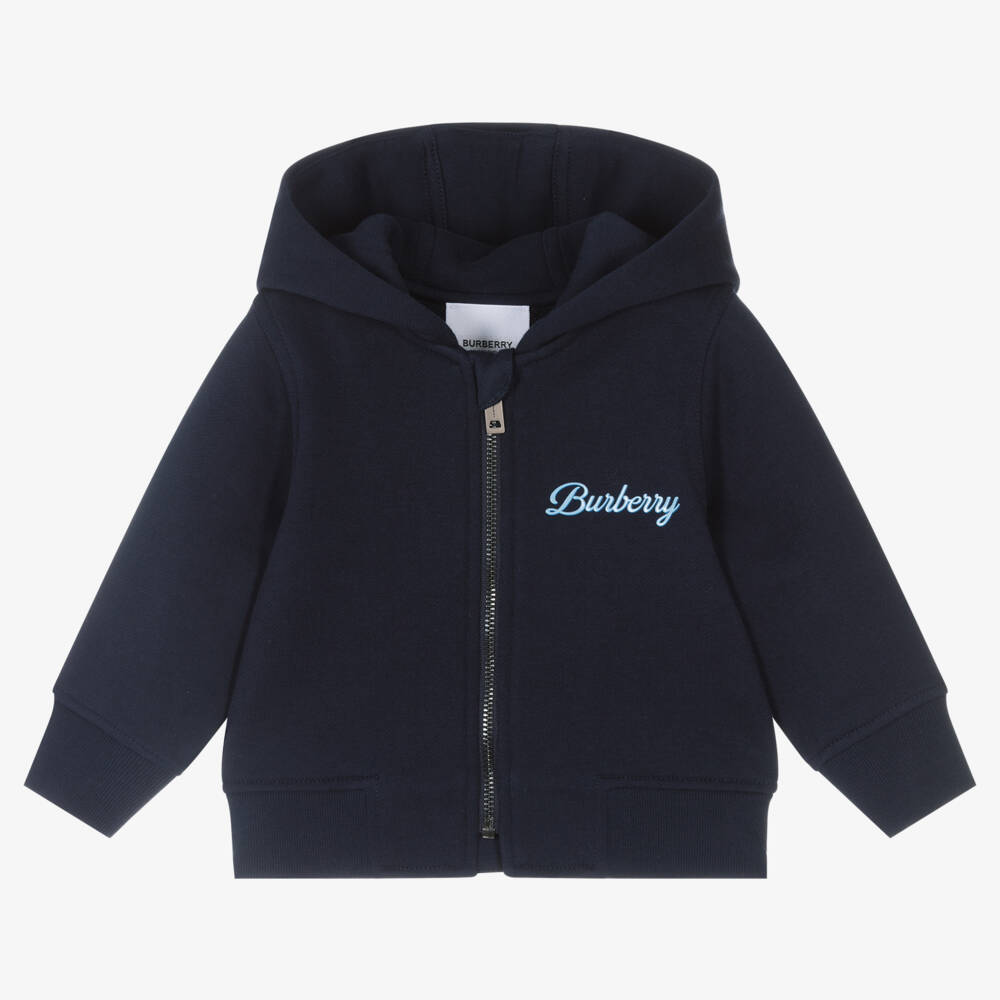 Burberry-Boys Navy Zip-Up Hoodie Delight | Childrensalon Outlet