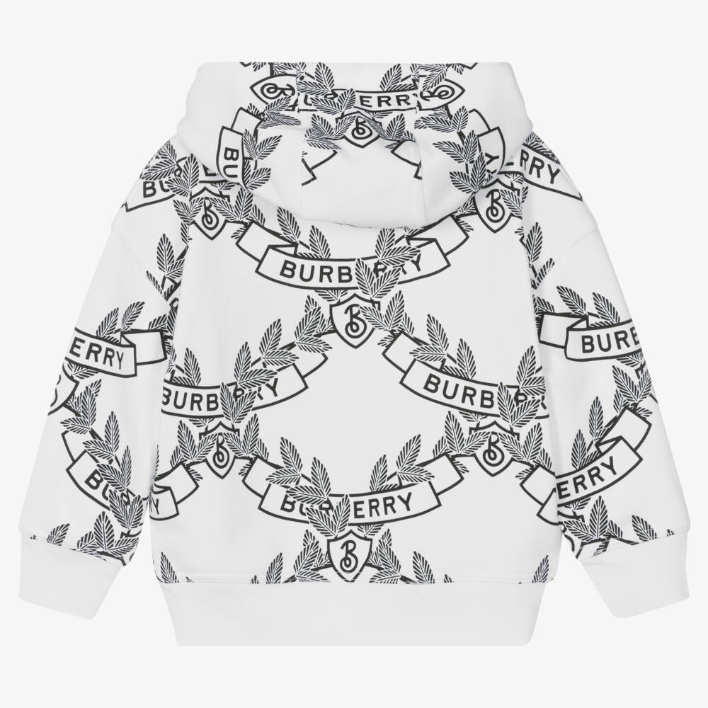 Burberry-Boys Oak Leaf Emblem Hoodie | Childrensalon Outlet